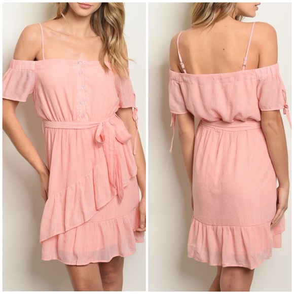 Dresses & Skirts - CLEARANCE ‼️PINK BLUSH OFF SHOULDER - DRESS